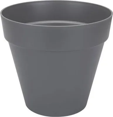 Image de Pot de fleurs rond ELHO Loft Urban, Ø 38,5 cm, H 35,3cm, Gris anthracite, Avec roues