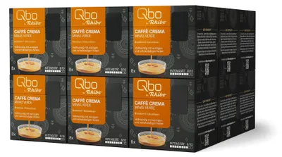 Produktbild von Tchibo Qbo Caffè Crema Minas Verde Premium Kaffeekapseln, 144 Stück - 18x8 Kapseln (Caffè, Intensität 8/10, vollmundig und würzig), nachhaltig & aus 70% nachwachsenden Rohstoffen¹