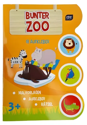 Produktbild von Ausmalbuch für Kinder A4 16 Seiten+Aufkleber Bunter Zoo