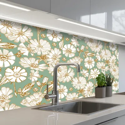 Produktbild von Selbstklebendes Küchenrückwand-Nachbildung mit Blumenmuster