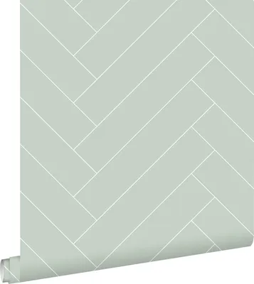Zdjęcie produktu dla ESTAhome Tapeta motyw jodełki miętowej zieleniIbiałym 53 cm x 10.05 m