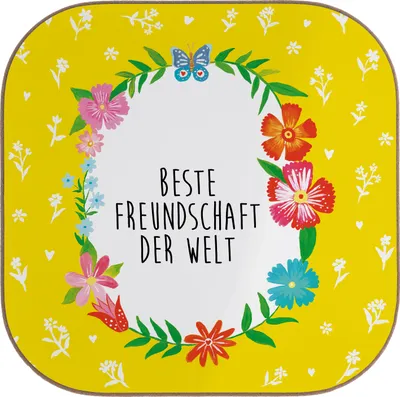 Produktbild von Mr. & Mrs. Panda Untersetzer für Gläser Freundschaft - Weiß - Geschenk, Glas, gläseruntersetzer, bff, Freund, Coaster, Tischuntersetzer, Tischschoner, Kumpel, Freunde