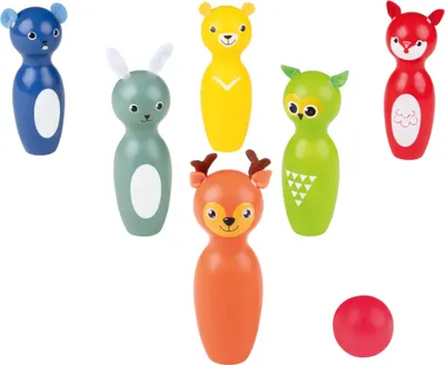 Produktbild von Playtive Kinder-Holzspielzeuge aus Echtholz Abenteuer Geschicklichkeit Bowling-Set