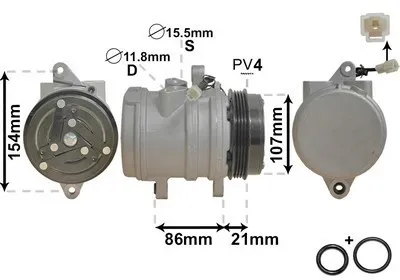 Produktbild von VAN WEZEL 8100K079 Klimaanlage Klimakompressor PAG 46 R134a für DAEWOO Matiz Schrägheck (M100, M150)