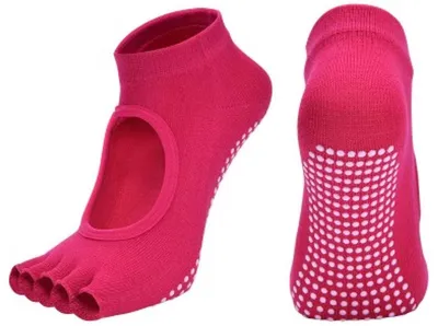 Produktbild von Go Go Gadget – Yoga-Socken – Pilates – Zehensocken – offene Spitze – atmungsaktiv – rutschfest – Rosa