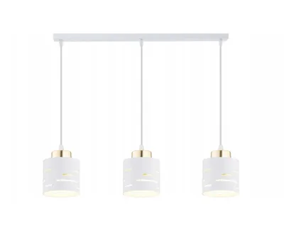 Produktbild von FKL DESIGN Home Deco Deckenlampe Deckenleuchte 3-flammig E27 Metall Lampenshirm Lampe aus Serie (Weiß, N910-BZ3)