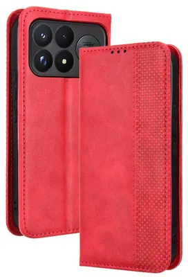 Produktbild von Coverup Vintage Style Klapphülle - Xiaomi Poco F9 Ultra Hülle - Rot