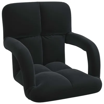 Image de vidaXL Fauteuil à pied réglable, velours noir