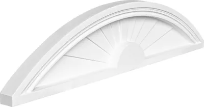 Produktbild von Bekrönung | schlagfestes Polyurethane | geeignet für Türen und Schränke | Ziergiebel | Pediment | weiß | Polyurethan| Hexim Perfect | 230 x 1015 mm | D2505