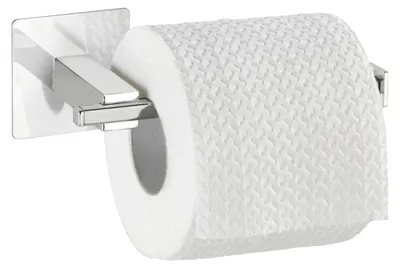 Image de Porte-papier hygiénique WENKO Turbo-Loc® sans couvercle, modèle Quadro, en acier inoxydable chromé