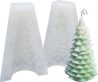 Produktbild von Silikon Kerzenform Seifen Gussform, Tannenbaum Weihnachtsbaum, 155 x 110 x 106 mm, 229 ml