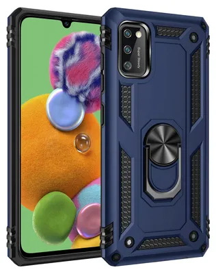 Produktbild von cofi1453® Silikon TPU Slim Case mit 360 Grad Ring Ständer Schutzhülle Kickstand Handyhülle Magnetische Autohalterung für Samsung Galaxy S20 (G980F) Blau