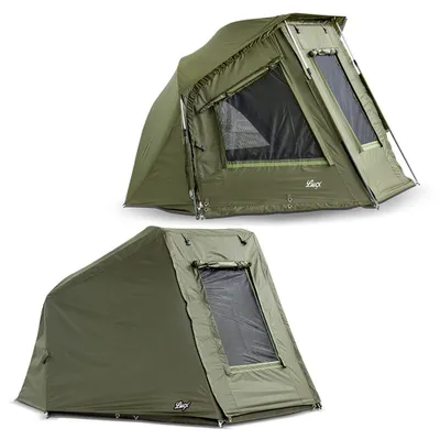 Produktbild von Lucx Wiesel Brolly Schirmzelt für 1 Mann – wasserdichtes Angelzelt mit Überwurf (Winterskin), Bodenplane & 10.000 mm Wassersäule