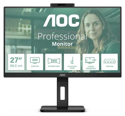Obrázek produktu pro AOC Q27P3QW, 68,6 cm (27"), 2560 x 1440 px, Quad HD, 4 ms, Černá