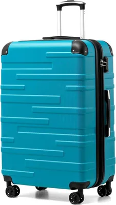 Image de COOLIFE Valise rigide Valise à roulettes Serrure TSA 4 roulettes Vert turquoise