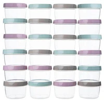 Produktbild von Set von 24 Lebensmittelbehältern 200 ml BPA-frei mit Deckel