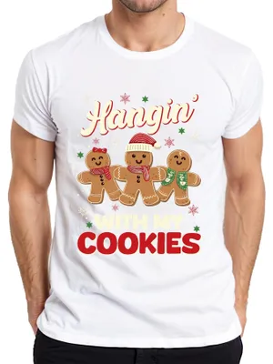 Immagine prodotto di Maglietta da uomo Hangin' with my cookies, bianca, XL, divertente