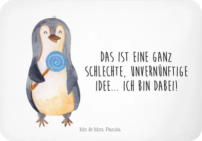 Produktbild von Mr. & Mrs. Panda Kühlschrankmagnet Pinguin Lolli - Weiß - Geschenk, Unvernünftig, Spruch, magnet, Notizhalter, Süßigkeiten, Pinguine, haftmagnet, zettelhalter