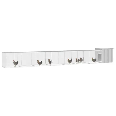 Immagine prodotto di vidaXL Gabbia per polli grigio 700x91x100 cm Acciaio zincato