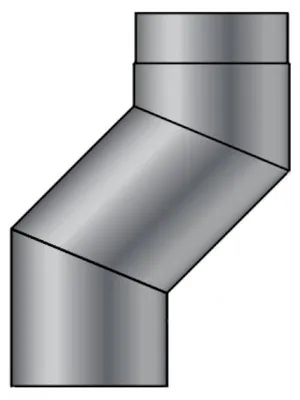Produktbild von Rauchrohrbogen| S-Versatzbogen 120 mm | Ø130 mm | Schwarz