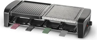 Produktbild von Raclette Grill Naturgrillstein SEVERIN RG 9645 ca. 1400 W 8 Pfännchen RG 9645 aus Kunststoff, schwarz Raclette Raclette Mit Antihaftbeschichteter Grillplatte Raclette Grill Tischgrill