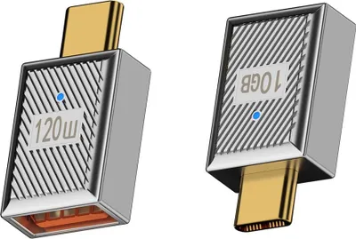 Immagine prodotto di INF Adattatore USB A Femmina a USB C Maschio 120W Ricarica Rapida con Luce