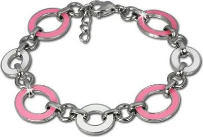 Immagine prodotto di Amello bracciale da donna ovale in acciaio inossidabile rosa bianco gioielli D2ESAG01P