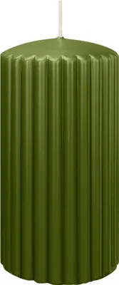 Produktbild von Rillen Kerzen Olive 150 x Ø 80 mm, 4 Stück