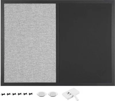 Produktbild von Famanu Kombinationsboard 60 x 45 cm - Beige mit Kreidemarker und Pinnnadeln