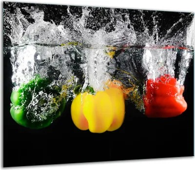 Produktbild von Herdabdeckplatten Glaskeramikkochfeld-Abdeckung Spritzschutz Glas 60x52cm Paprika