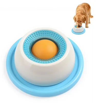 Produktbild von Hund Lecknapf mit Drehkugel & Antirutschmatte Blau
