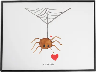 Produktbild von Mr. & Mrs. Panda schreibtischunterlage Spinne Agathe Liebe - Weiß - Geschenk, Schreibunterlage, Verliebt, Liebesbeweis, schreibtischauflagen, schreibtischunterlagen