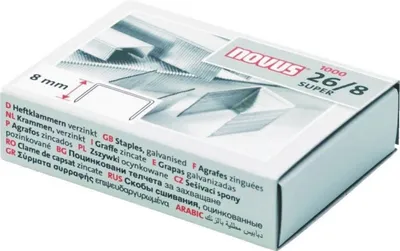 Produktbild von Heftklammern 26/8 verzinkt Packung mit 100 Stück