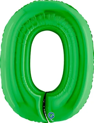 Produktbild von Riesenzahl Folienballon 40"/102cm | Grün Zahl: 0