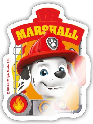 Produktbild von Spreadshirt Paw Patrol Marshall Charakterdesign Sticker Aufkleber, 10 x 10 cm, Weiß glänzend