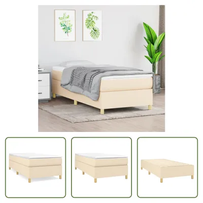 Produktbild von The Living Store Bettgestell Creme 90x190 cm Stoff