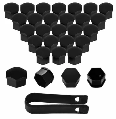 Produktbild von Radmutternkappen Radschraubenkappen - 17 mm - Kunststoff - 25 Stück - Schwarz