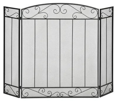 Productafbeelding van HOMCOM haardbeschermingsrooster, inklapbaar haardrooster met 3 panelen, 105 x 80,5 cm