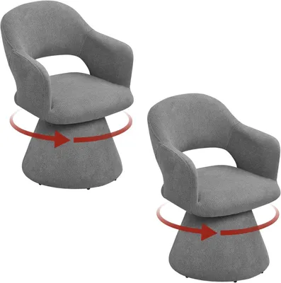 Produktbild von WOLTU Esszimmerstühle, 360° drehbar, mit Rückenlehne und Armlehnen, Küchenstuhl mit Metallrahmen : 2 Stückzahl: 2