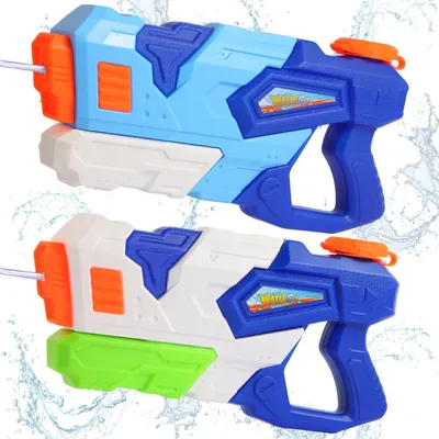 Produktbild von Wasserspielzeug-Set, bestehend aus 2 Wasserpistolen mit einem Fassungsvermögen von 700 ml und großer Reichweite