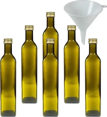 Image de 6 bouteilles en verre brun de 500 ml avec un bouchon doré