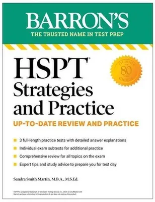 Produktbild von HSPT Strategies and Practice, Second Edition: Prep Book with 3 Practice Tests + Comprehensive Review + Practice + Strategies