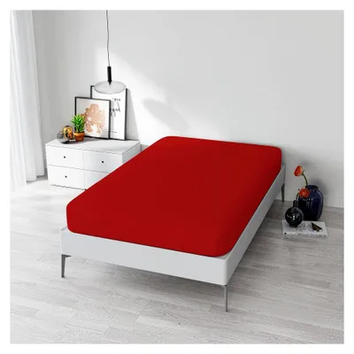 Produktbild von Spannbettlaken Max Color mit roten Ecken 90 x 200 cm