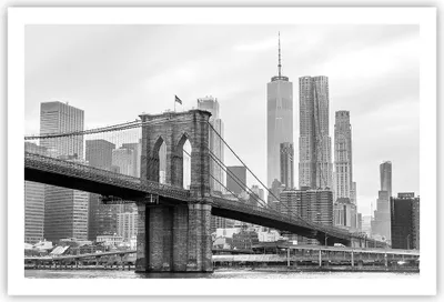 Produktbild von Poster - Poster ohne Rahmen - Brücke Brooklyn schwarz und weiß - 91,5x61 cm - Wand Bild - Wanddeko - Wandbilder - Kunstposter - Wandposter - Bilder - Kunstdruck - Wandbild - P2XAA91x61-4245