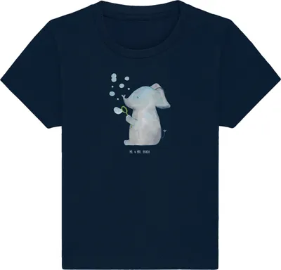 Produktbild von Mr. & Mrs. Panda Babyshirt Elefant Seifenblasen 24. - 36. Monat - French Navy - Geschenk,  T-Shirt, Baby, Liebe, Kleinkind, Heimat, Kinder Oberteil, Elefanten