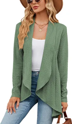 Produktbild von Cardigan Damen Langarm Cardigan Elegantes Freizeittop Wasserfall Cardigan Leichter Strickblazer