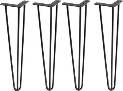 Produktbild von SEVICO Tischbeine Schwarz 4er-Set Leg Tischfüße Tischgestell Möbelfuß Tischkufen Stahl F347