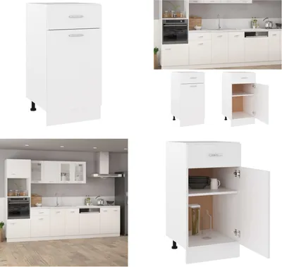Obrázek produktu pro vidaXL Zásuvková skříňka bílá 40x46x81,5 cm materiál na bázi dřeva - Zásuvková skříňka - Zásuvkové skříňky - Kuchyňská skříňka - Kuchyňské skříňky