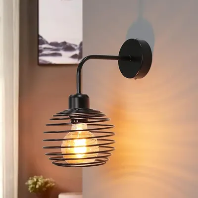 Zdjęcie produktu dla ZMH lampa ścienna kinkiet lampa ścienna vintage retro czarny E27 metalowe oświetlenie ścienne