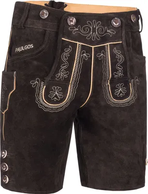 Produktbild von PAULGOS Herren Trachten Lederhose Kurz - HK2 - Echtes Leder - in 3 Farben erhältlich - Größe 44 - 60